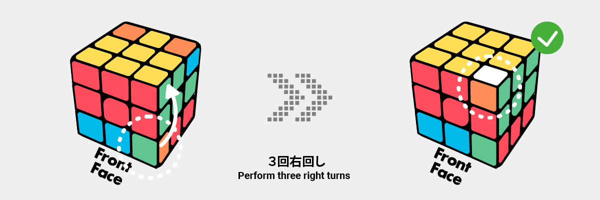 ルービックキューブの下の層の側面を揃える